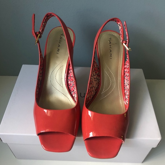 coral slingbacks